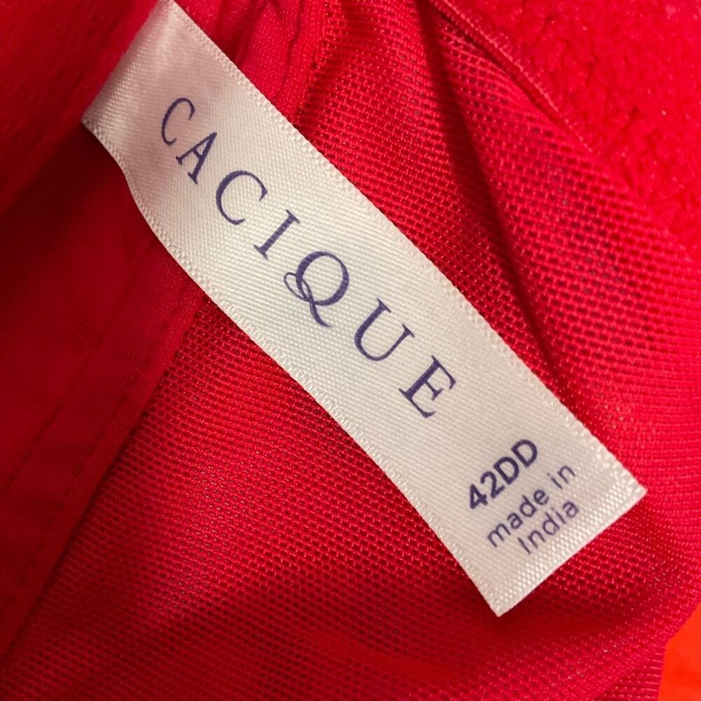 Cacique Seriously Sexy Bra 42DD Boost Plunge Underwire Red Floral Front Closure - Picture 11 of 12